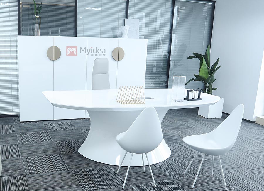 歐拉系列-現代白色烤漆辦公桌