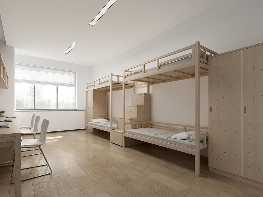 雙層宿舍實木架床